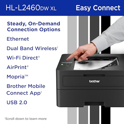 Brother HLL2460DWXL Hl-L2460Dw Xl Wireless Compact Monochrome Laser Printer thumb #5