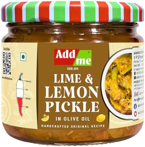 Add Me Lemon Pickle in Olive Oil 300g | Nimbu ka Achar in Olive Oil 300gm | Homemade Pickles Glass Pack