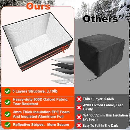 Image of TRELC Winter Air Conditioner Covers for Outside Units, 3mm Thickened Insulation EPE Foam for Insulation, Heavy Duty 600D Winter AC Cover, 5 Layers Insulation Outdoor AC Cover(28 inch W x 28 inch D x 32 inch H)