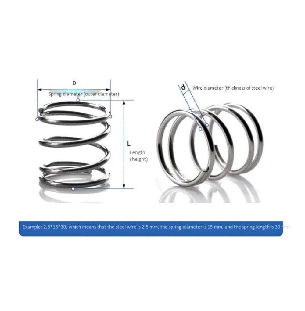 1 pz diametro filo 2.5mm nichelato molla di compressione 1 pz diametro filo 2.5mm nichelato molla di compressione