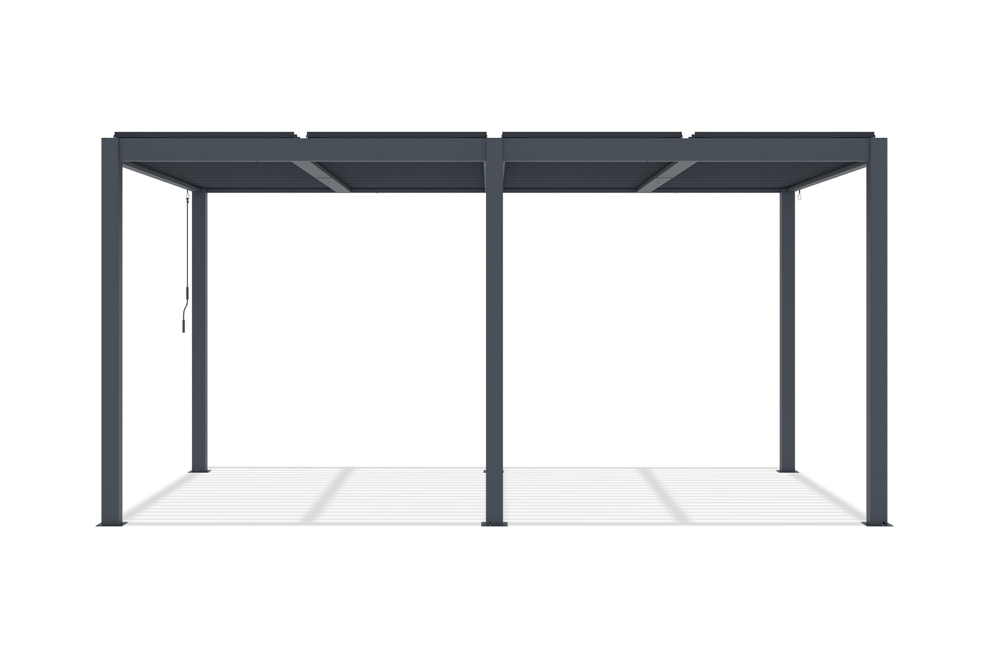 Cazeboo Pergola bioclimatica autoportante AGOSTA 5x3, altezza 250cm - Alluminio grigio