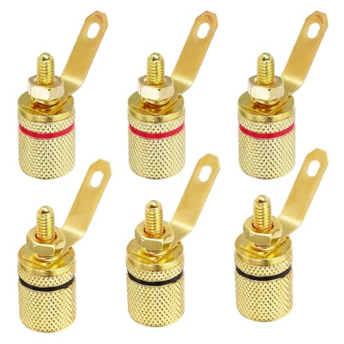 Adaptador de poste de unión de 4 mm MECCANIXITY con terminales hembra tipo banana rojo y negro