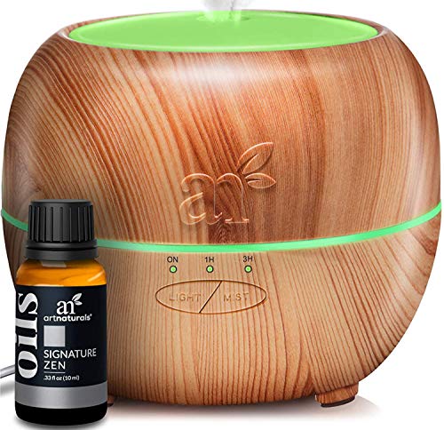 ArtNaturals Essential Oil Diffuser with Signature Zen Blend  (150ml Tank with 10ml Blend)  Ultrasonic Cool Mist Aroma Humidifier - Auto Shut-Off  Therapeutic Aromatherapy