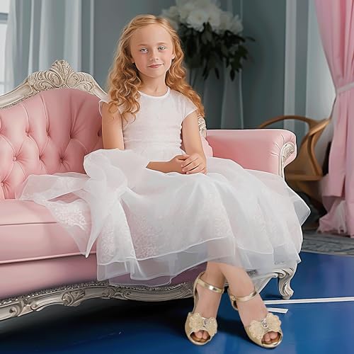 Hehainom Toddler Dress Shoes Little Girls Heels Flower Girl Sandals Open Toe Big Kid Wedding Party Shoes3