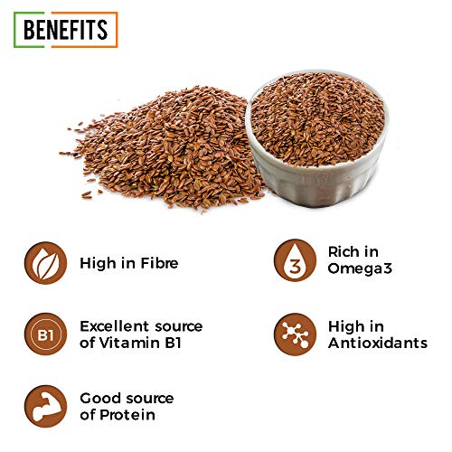 Image of Chef Urbano Combo of Flax Seeds 160g and Chia Seeds 180g, Pack of 2 | Alsi Seed | Raw and Natural | Immunity Booster | Rich in Protein and Fiber | Seeds for Eating | Diet Food