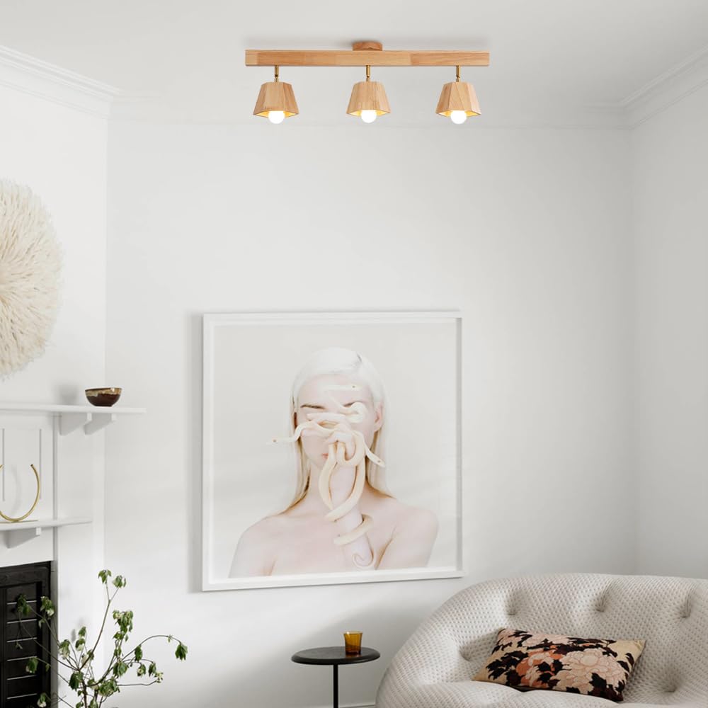 Ceiling Light Flush Mount Modern Unique Wabi-sabi Style - Log Color / Dia42cm*H10cm / Dia16.54" X H3.94'' (27W