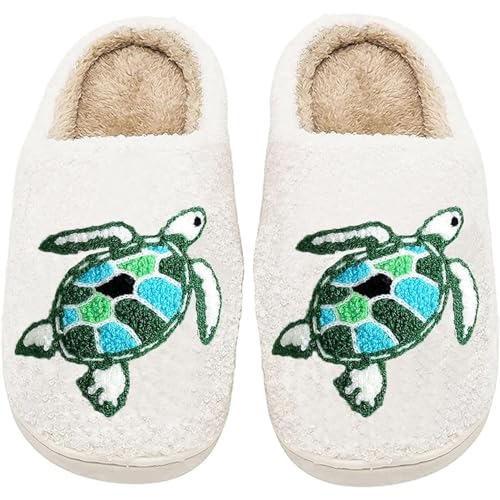 Image of LNERIP Slippers Winter Womens Mens Fluffy Plush Slippers Animals Cute Cartoon House Slippers Cuddly Warm Shoes Indoor Outdoor Girls Women