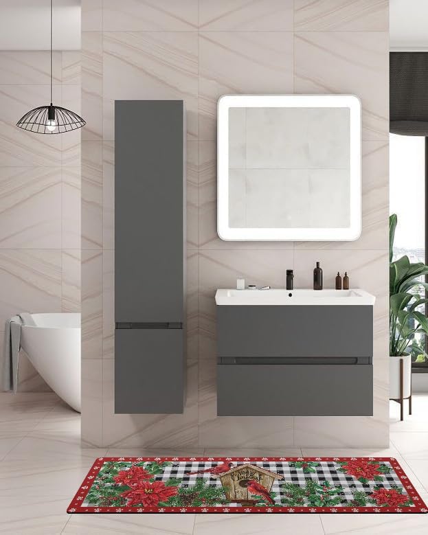 Miniatura 2 de Tapete de baño de cabina de copo de nieve para bañera, antideslizante, de secado rápido y absorbente, de tierra de diatomeas, para fregadero de