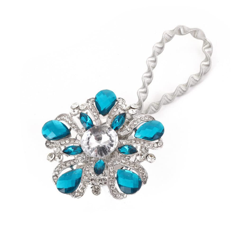 Abrazadera de cortina con gran diamante de cristal y cable tensor de alta resistencia