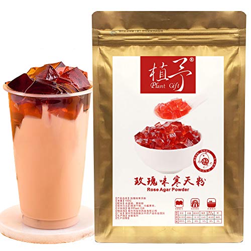 Plant Gift Rose Flavor Agar Agar Agar Powder Organic, Red Transparent Agar Powder Vegan, Kanten Powder, Jelly Powder,Unflavored Gelatin Powder, With Jelly Bubble Milk Tea100g/3.52 Oz