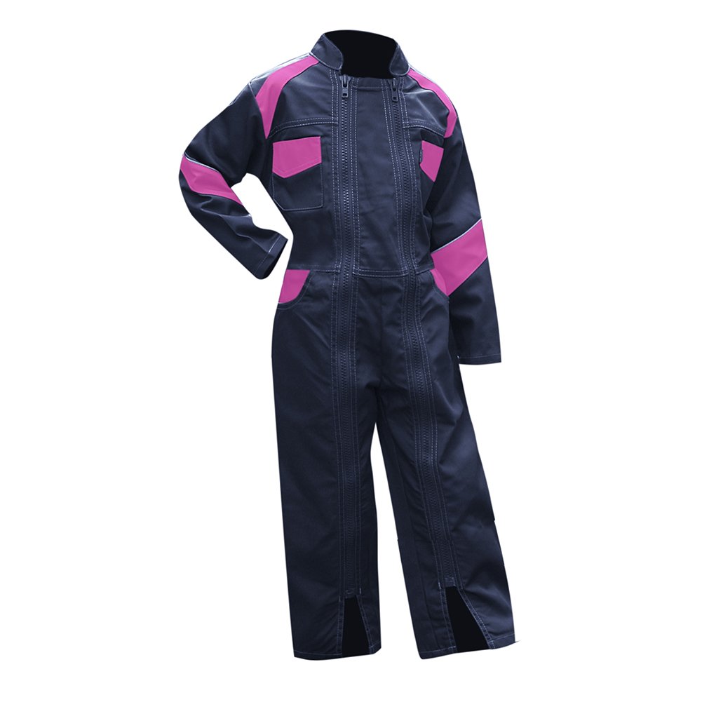 LMA 403500 FLEUR Combinaison Double Fermeture, Bleu Foncé/​Rose, Taille 6A