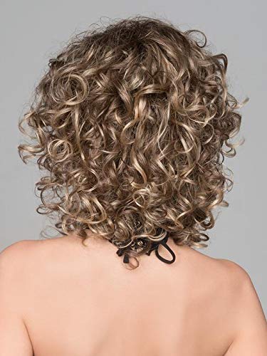 Jamila Plus Wig Color Hot Mocca Rooted - Ellen Wille Wigs 7" Mid Length Curly Volume Templae Lace Front Synthetic Natural Hairline Average Cap Bundle MaxWigs Hairloss Booklet