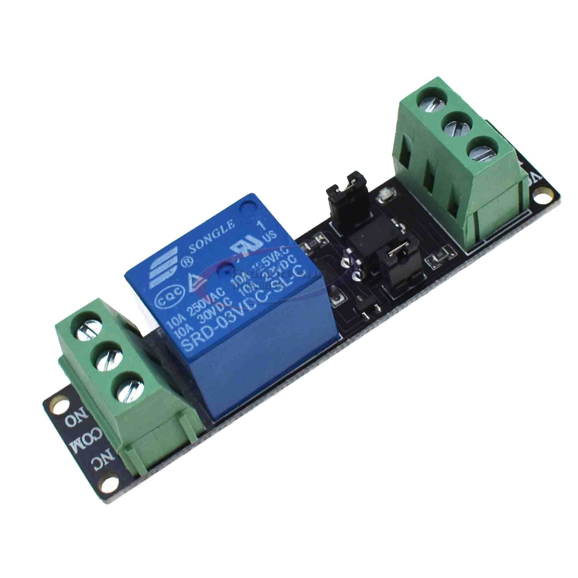Relay Module Board 1 Channel with Optocoupler Isolation Support High or Low Level Trigger (3V high)