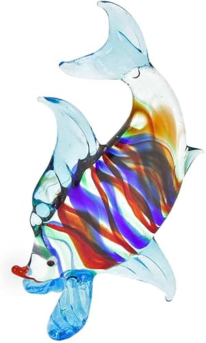 GlassOfVenice - Pescado ovalado a rayas de cristal de Murano