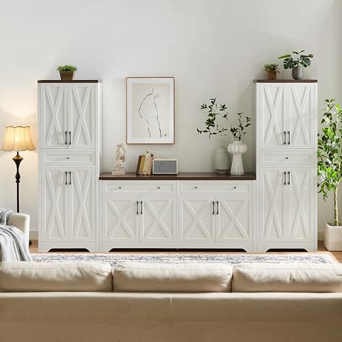 Heliodeck TV Cabinet Set Multifunctional TV Wall, Farmhouse Wall Unit