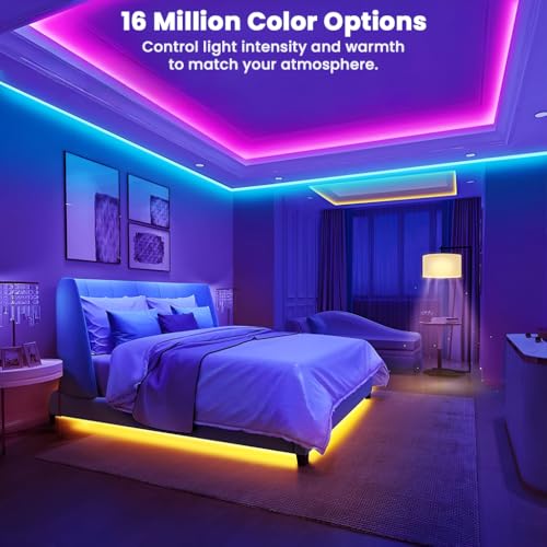 Image of Neon USB Strip Light, 2 Meter, 5V Adapter - 200+ Dynamic Modes, Music Sync, App & Motion Sensor Control, USB-C, Flexible Waterproof LED Rope Light (RGB (5M))
