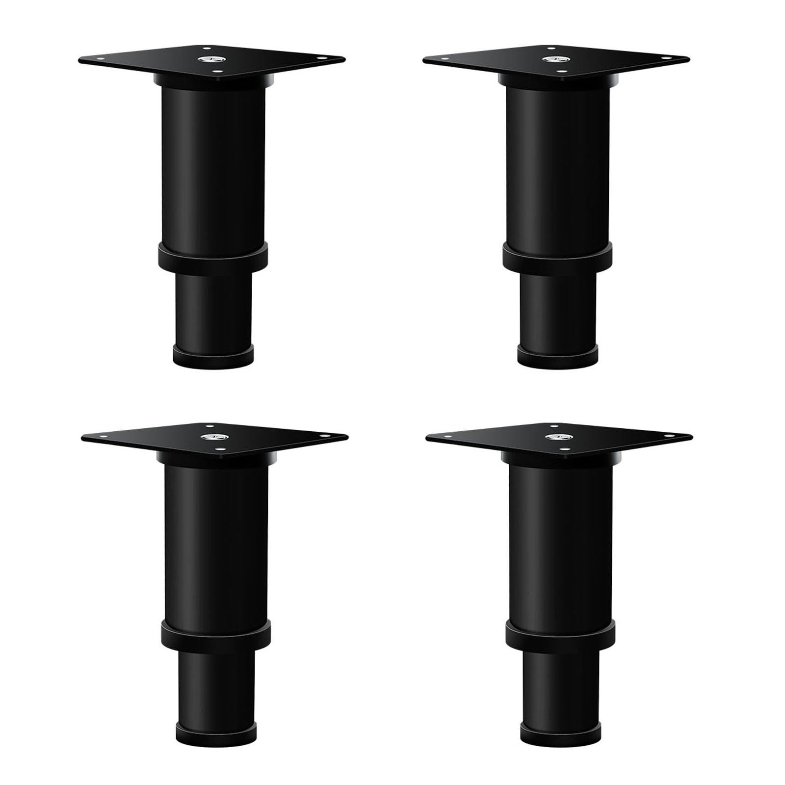 Metal Muebles Cocina Baño Piernas, 4 piezas de patas de metal for muebles, patas de mesa ajustables, patas de soporte de sofá de acero inoxidable, reemplazo, con tornillo(Schwarz,600mm(23.6in))