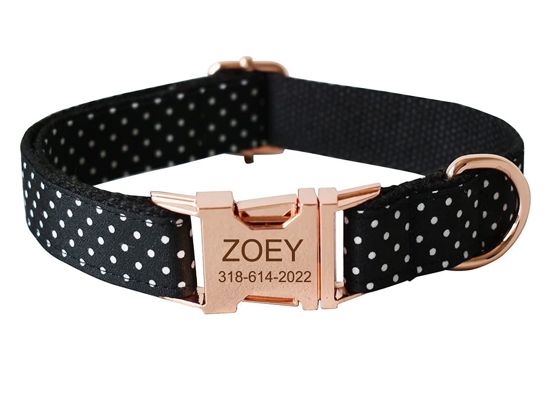 Custom Dog Collar with Names and Phone Number Engraved, Puppy Tags Personalized for Small Medium Large Pets