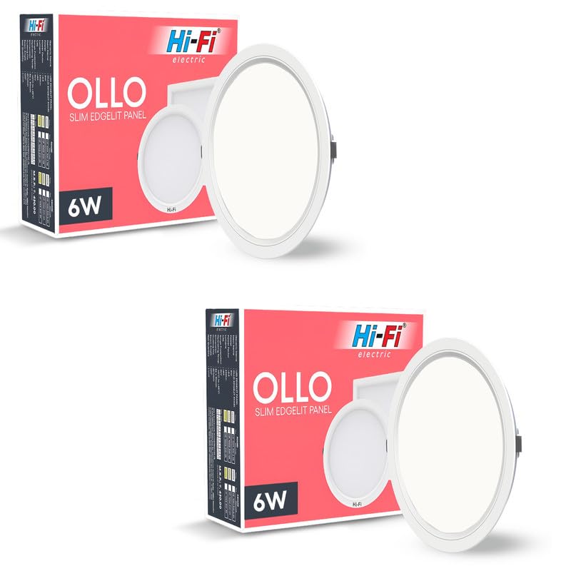 Image of Hi-Fi OLLO Polycarbonate 6-Watt Round Led Downlighter| Recessed Led Downlight|Led Ceiling Light for Home and Hall|Cut Out: 68 mm, Color: Natural White (4000K) Pack of 2
