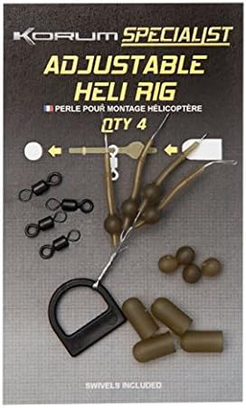Korum Adjustable Heli Rig For Carp Fishing Pack Of 4