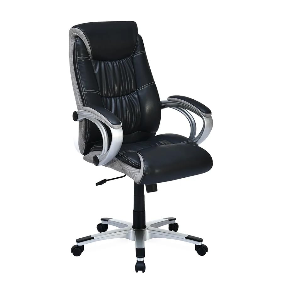 Nilkamal Travis High Back Office Chair/Ergonomic/Study/Computer/Revolving Chair – Black/Grey