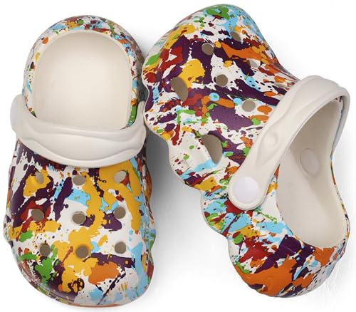 Image of INMINPIN Kids Cute Clogs Cartoon Garden Shoes Boys Girls Slides Slippers Indoor Outdoor Children Water Shower Beach Pool Sandals