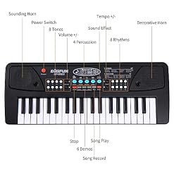 clavier électronique,HUIOP Orgue électronique USB 37 touches Piano électrique pour enfants avec microphone Noir Musique numérique Clavier électronique Haut-parleurs stéréo intégrés avec 8 tonalités 8 - Les Beatles, Paul McCartney, John Lennon, RIngo Starr, George Harrison clavier électronique,HUIOP Orgue électronique USB 37 touches Piano électrique pour enfants avec microphone Noir Musique numérique Clavier électronique Haut-parleurs stéréo intégrés avec 8 tonalités 8 – Image 6