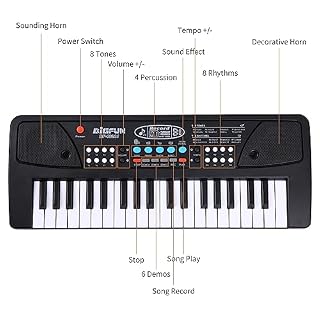 clavier électronique,HUIOP Orgue électronique USB 37 touches Piano électrique pour enfants avec microphone Noir Musique numérique Clavier électronique Haut-parleurs stéréo intégrés avec 8 tonalités 8 - Les Beatles, Paul McCartney, John Lennon, RIngo Starr, George Harrison clavier électronique,HUIOP Orgue électronique USB 37 touches Piano électrique pour enfants avec microphone Noir Musique numérique Clavier électronique Haut-parleurs stéréo intégrés avec 8 tonalités 8 – Image 6