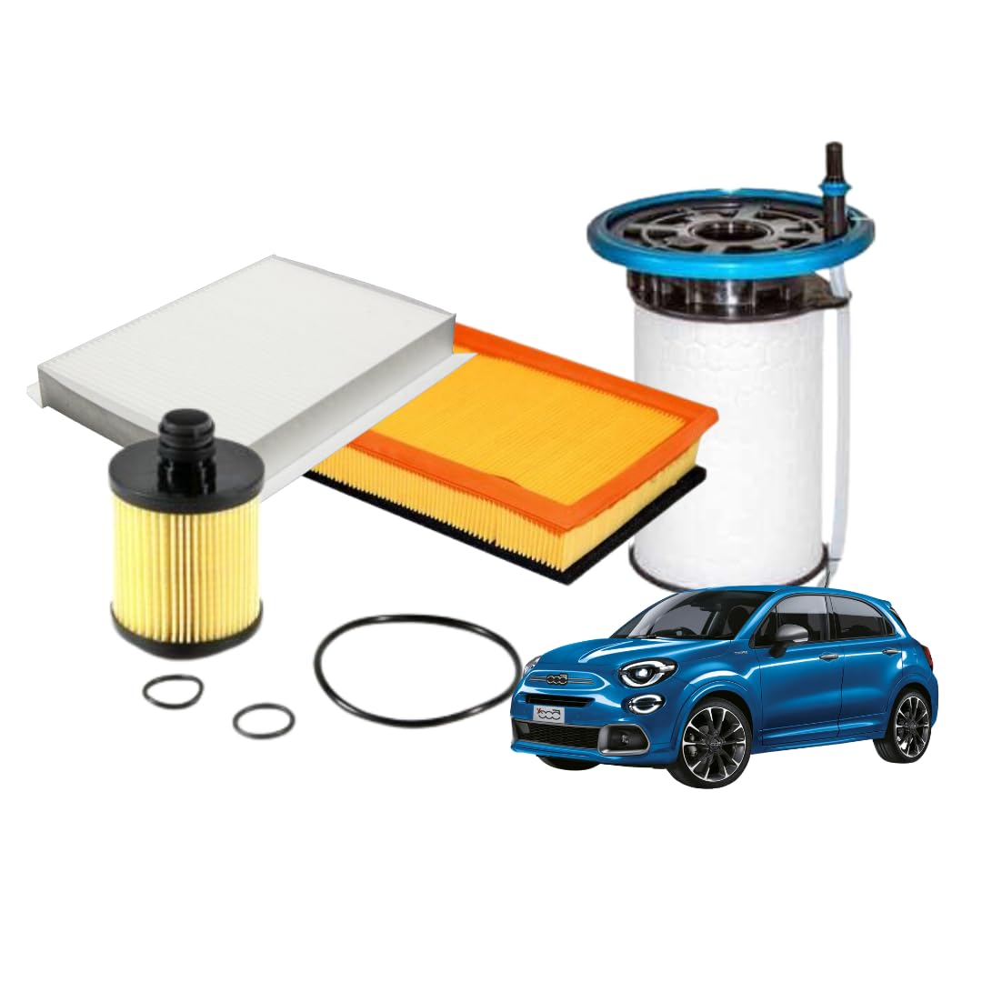 KIT TAGLIANDO COMPATIBILE CON FIAT 500X 1.6 MULTIJET 120CV EURO 6 OLIO 0W30 5LT