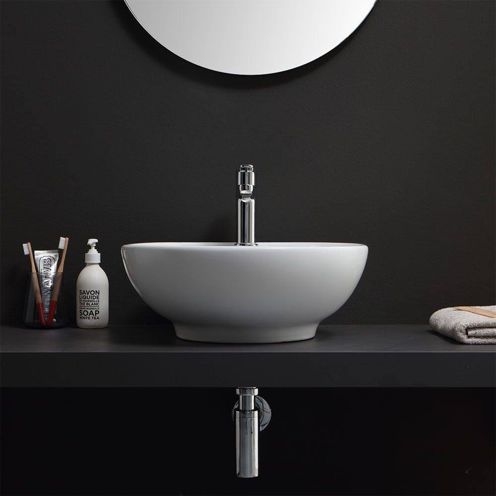 Kiamami Valentina - Lavabo Bianco Da Appoggio, Forma Tonda
