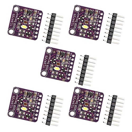 Jopto 5 Piezas Módulo de reconocimiento de Sensor de Color de luz TCS34725 RGB Compatible con Arduino, TCS34725 Color Sensor RGB Color Sensor Development Board 34725 CJMCU-34725