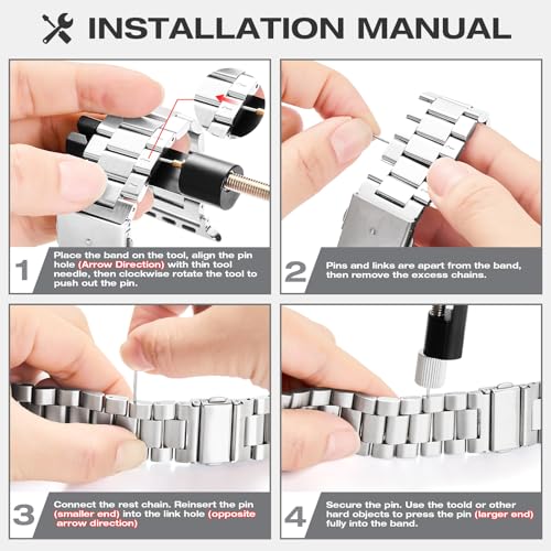 Image of Metal Band Compatible with Apple Watch Bands for Men 49mm 46mm 45mm 44mm 42mm 41mm 40mm 38mm, Stainless Steel iWatch Bands for Apple Watch Ultra 3 2 1 /Series 11 10 9 8 7 6 5 4 SE