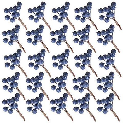 25 Packs of Yayong Artificial Silk Blueberries Cover
