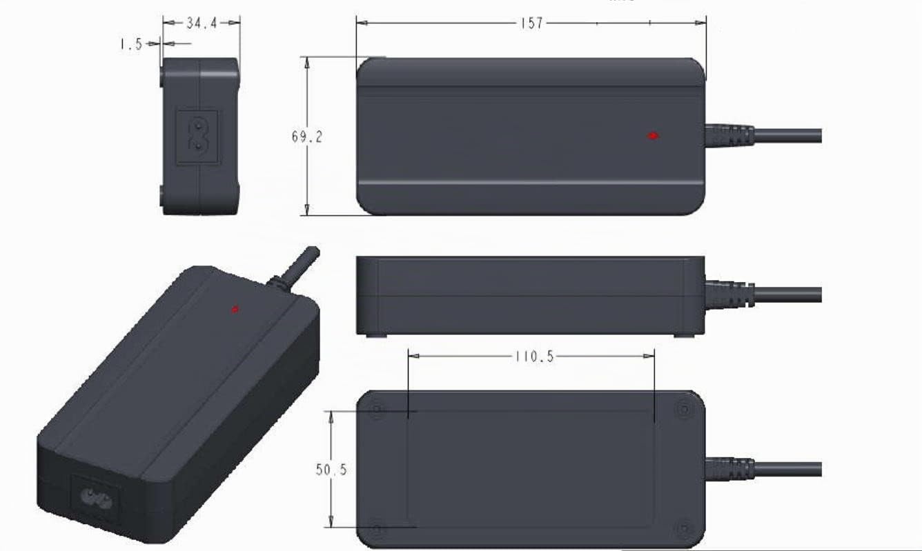Enerpower Chargeur Li-ION 36 V pour Raleigh Leeds Dover Stoker Impulse System XLR-4 2 A Noir