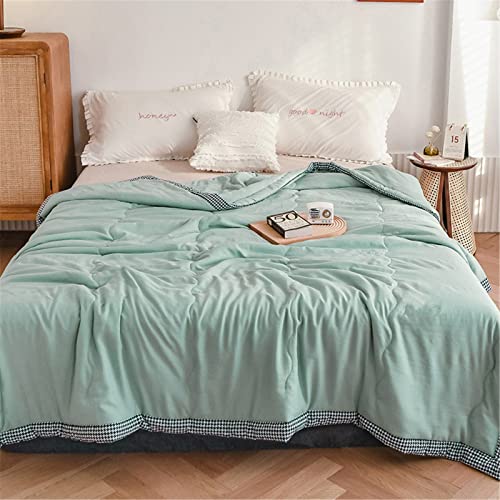Odot 3D Colcha Bouti Cama 90/150 Verano, Color Sólido Acolchada Reversible Ligero Colchas Cubre Cama Individual o Matrimonio Multiusos Suave Microfibra Colcha Cama (150x200cm,Menta Verde)