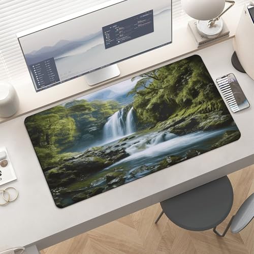 Tapete para escritorio con pintura paisaje de cascada 60x30cm miniatura 6