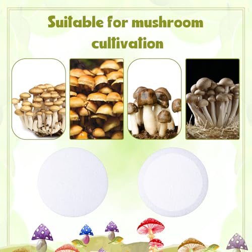 Image of Tegeme 120 Pcs 2.5 inch Monotub Adhesive Filter Disks Synthetic Filter Discs Paper Stickers for Mushroom Growing Supplies Pad Replacements