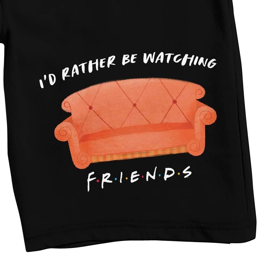Bioworld Friends TV I'd Rather Be Watching Friends Men's Black Sleep Pajama Shorts2