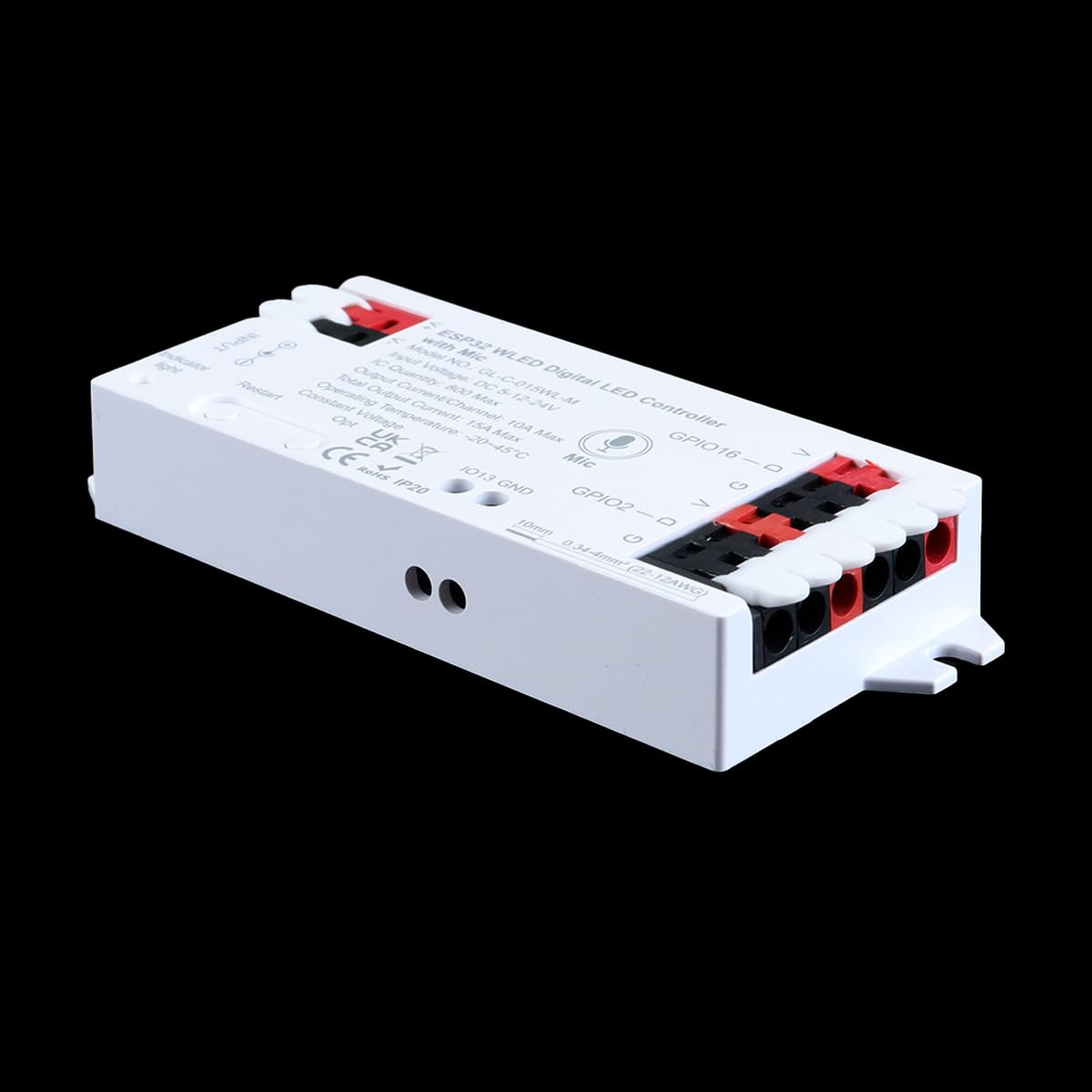 Controlador De Tira WLED ESP32 Con Micrófono, Puerto De Descarga UART, Más De 100 Efectos De Iluminación DIY, RGB + IC Inteligente WLED