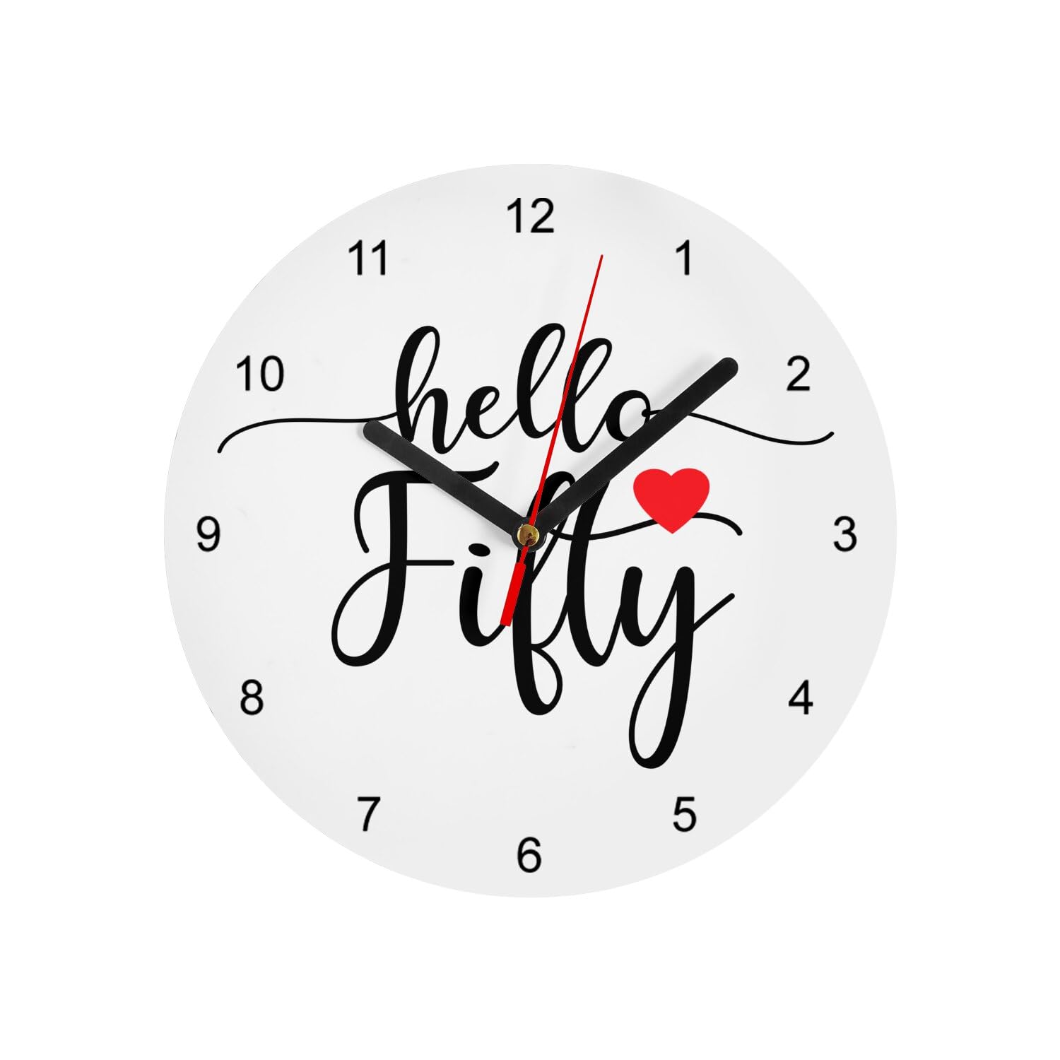 Horloge murale en verre Hello Fifty : le cadeau idéal pour fêter un 50ème anniversaire