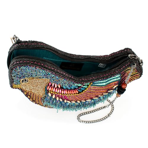 Mary Frances Lustrous Wings Beaded Crossbody Handbag Bird-Shaped Novelty Evening Purse, Multicolor3
