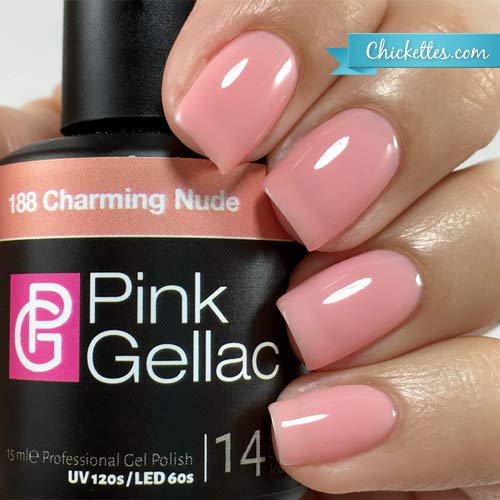 Pink Gellac Shellac Gel Nagellack 15 ml für UV LED Lampe | 188 Charming Nude Orange Pastelton | Gel Nail Polish for UV… – Bild 4