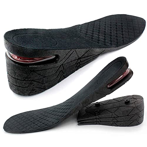 Height Increase Insoles, 4-Layer 1.2" to 2.95â€ Variable Height Increase Shoe Lifts, Air Cushion Taller Sole Lift, Heel Lift Shoe Height Inserts for Men and Women