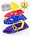Matty's Toy Stop Plastic Boats Set Sailboat (Red), Speedboat (Purple) & Fireboat (Blue) Gift Set Bundle, Perfect Bath, Pool, Beach Etc. - 3 Pack