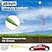 Driveway Markers Reflectors,Glow-in-The-Dark Lane Recognition reflectors, 48Inch Fiberglass Pole Double Sided Reflectors for Driveway,Three Heights of Reflective (4Pcs)