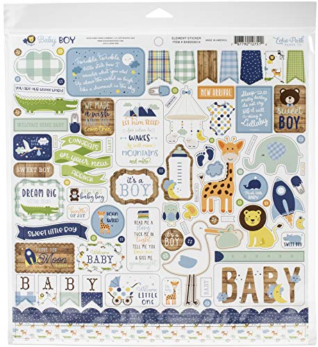 Echo Park Paper Company Kit de coleção Baby Boy Papel, azul, verde, menta, amarelo 30,5 x 30,5 cm