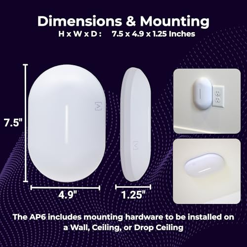 Image of Alta Labs AP6 WiFi 6 Access Point, Dual Band, High Performance, 3 Gbps, IP54 Rated, POE+, Content Filtering, Seamless Roaming, App Control, Computer Networking Wireless Access Points