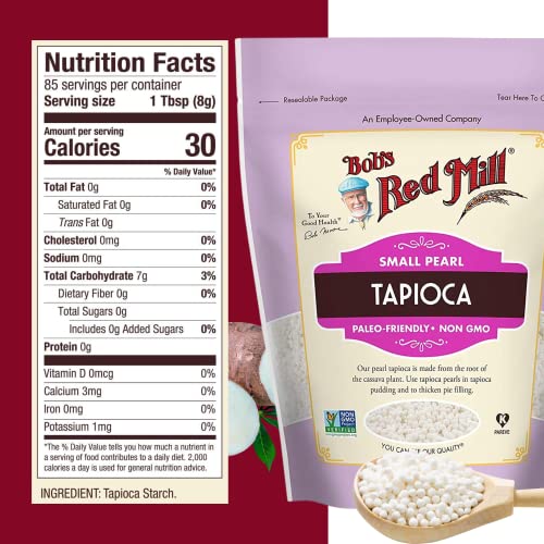 Small Tapioca Pearl Bundle. Includes 1-24 Oz Bag Of Bob's Red Mill Small Pearl Tapioca. Bobs Red Mill Small Tapioca Pearls Are Paleo Friendly & Non Gmo Certified Comes With A Bellatavo Fridge Magnet! #TOP1