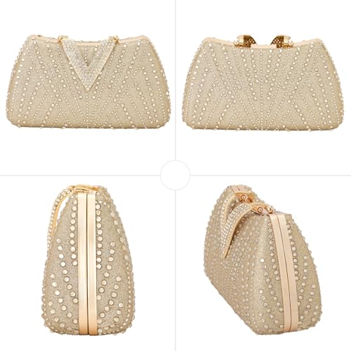 Image of SH Clutch Purse Rhinestone Clutch Purses for Women Glitter Prom Purse