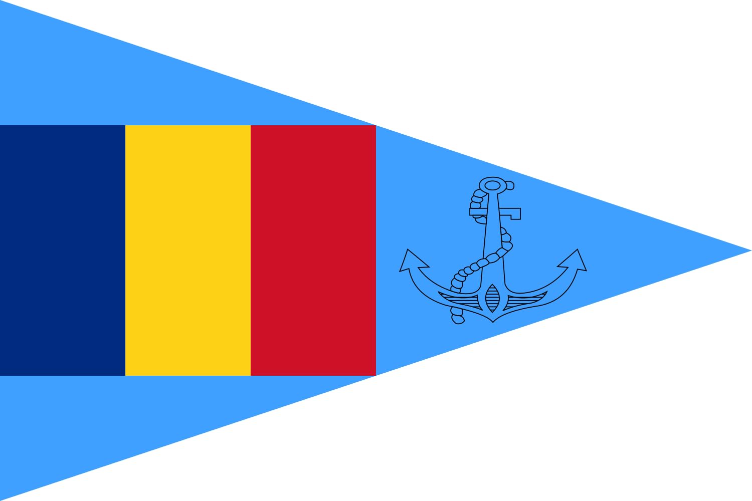 Drapeau XL Romanian Naval Unit Commander grand format paysage haute finition